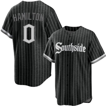 Men's Billy Hamilton Chicago Black Replica 2021 City Connect Baseball Jersey (Unsigned No Brands/Logos)