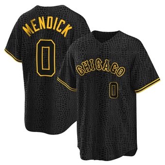 Men's Danny Mendick Chicago Black Replica Snake Skin City Baseball Jersey (Unsigned No Brands/Logos)
