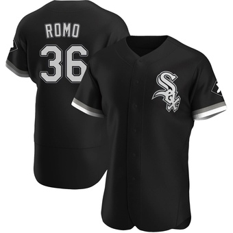 Men's Drew Romo Chicago Black Authentic Alternate Baseball Jersey (Unsigned No Brands/Logos)