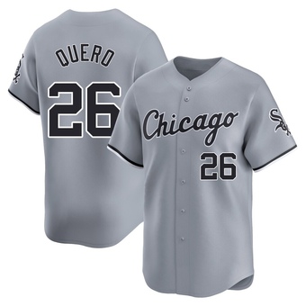 Men's Edgar Quero Chicago Gray Limited Road Baseball Jersey (Unsigned No Brands/Logos)