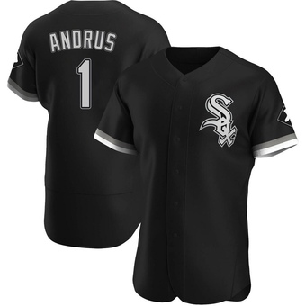 Men's Elvis Andrus Chicago Black Authentic Alternate Baseball Jersey (Unsigned No Brands/Logos)