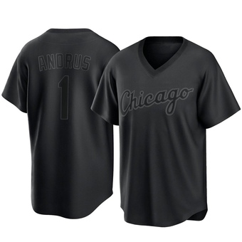 Men's Elvis Andrus Chicago Black Replica Pitch Fashion Baseball Jersey (Unsigned No Brands/Logos)
