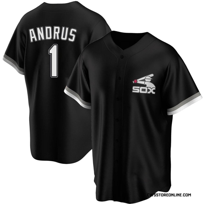 Men's Elvis Andrus Chicago Black Replica Spring Training Baseball Jersey (Unsigned No Brands/Logos)