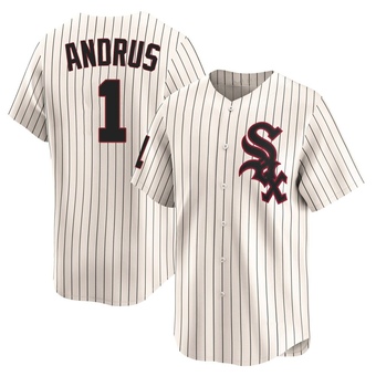 Men's Elvis Andrus Chicago Cream Limited Throwback Cooperstown Baseball Jersey (Unsigned No Brands/Logos)