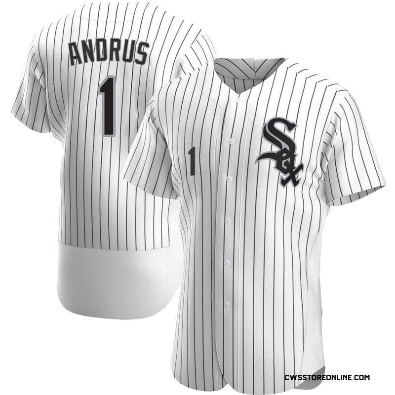 Men's Elvis Andrus Chicago White Authentic Home Baseball Jersey (Unsigned No Brands/Logos)