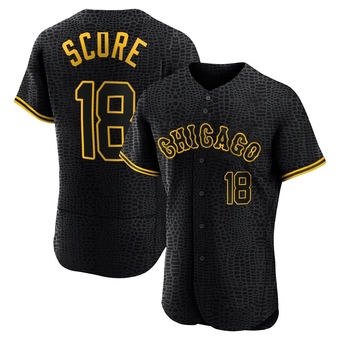 Men's Herb Score Chicago Black Authentic Snake Skin City Baseball Jersey (Unsigned No Brands/Logos)