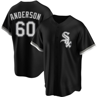 Men's Justin Anderson Chicago Black Replica Alternate Baseball Jersey (Unsigned No Brands/Logos)