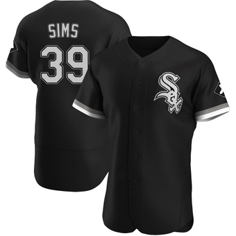 Men's Lucas Sims Chicago Black Authentic Alternate Baseball Jersey (Unsigned No Brands/Logos)