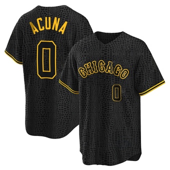 Men's Luisangel Acuna Chicago Black Replica Snake Skin City Baseball Jersey (Unsigned No Brands/Logos)