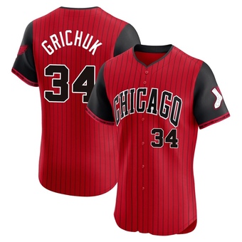 Men's Randal Grichuk Chicago Red/Black Elite 2025 City Connect Baseball Jersey (Unsigned No Brands/Logos)