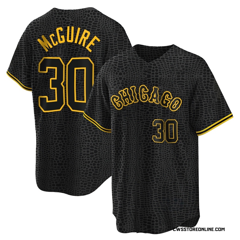 Men's Reese McGuire Chicago Black Replica Snake Skin City Baseball Jersey (Unsigned No Brands/Logos)