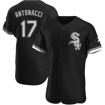 Men's Sam Antonacci Chicago Black Authentic Alternate Baseball Jersey (Unsigned No Brands/Logos)
