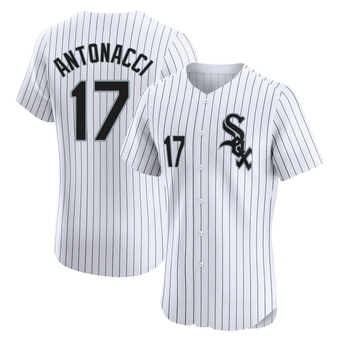 Men's Sam Antonacci Chicago White Elite Home Baseball Jersey (Unsigned No Brands/Logos)