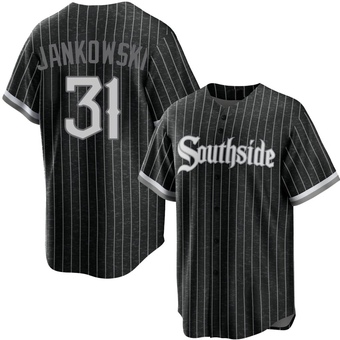 Men's Travis Jankowski Chicago Black Replica 2021 City Connect Baseball Jersey (Unsigned No Brands/Logos)