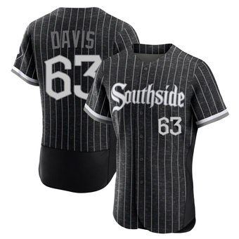 Men's Tyler Davis Chicago Black Authentic 2021 City Connect Baseball Jersey (Unsigned No Brands/Logos)