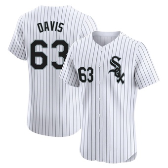 Men's Tyler Davis Chicago White Elite Home Baseball Jersey (Unsigned No Brands/Logos)