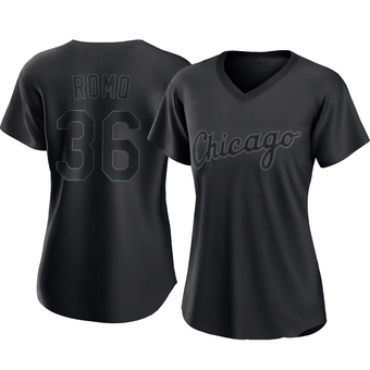 Women's Drew Romo Chicago Black Authentic Pitch Fashion Baseball Jersey (Unsigned No Brands/Logos)