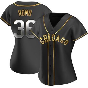 Women's Drew Romo Chicago Black Golden Replica Alternate Baseball Jersey (Unsigned No Brands/Logos)