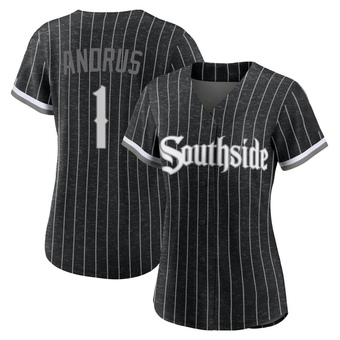 Women's Elvis Andrus Chicago Black Replica 2021 City Connect Baseball Jersey (Unsigned No Brands/Logos)