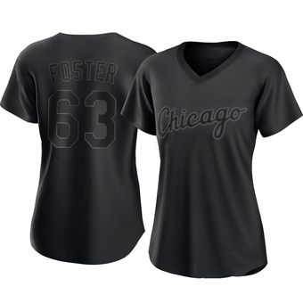 Women's Matt Foster Chicago Black Authentic Pitch Fashion Baseball Jersey (Unsigned No Brands/Logos)