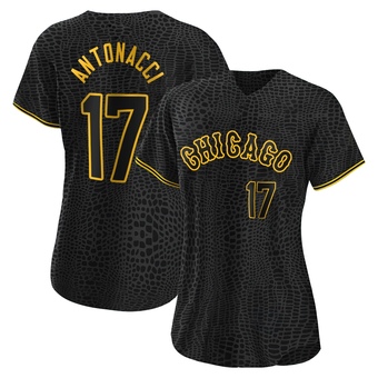 Women's Sam Antonacci Chicago Black Replica Snake Skin City Baseball Jersey (Unsigned No Brands/Logos)