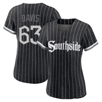 Women's Tyler Davis Chicago Black Authentic 2021 City Connect Baseball Jersey (Unsigned No Brands/Logos)
