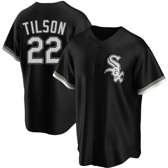 Youth Charlie Tilson Chicago Black Replica Alternate Baseball Jersey (Unsigned No Brands/Logos)