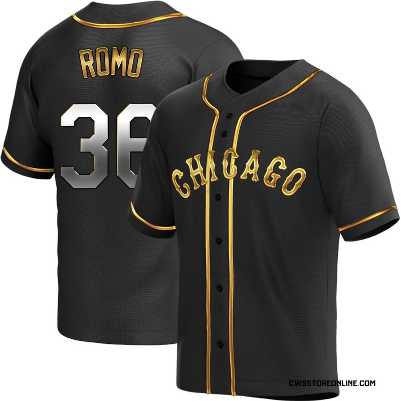 Youth Drew Romo Chicago Black Golden Replica Alternate Baseball Jersey (Unsigned No Brands/Logos)