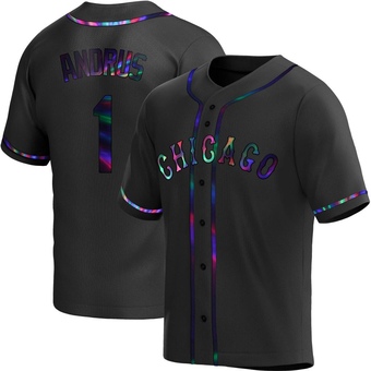 Youth Elvis Andrus Chicago Black Holographic Replica Alternate Baseball Jersey (Unsigned No Brands/Logos)