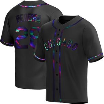 Youth Everson Pereira Chicago Black Holographic Replica Alternate Baseball Jersey (Unsigned No Brands/Logos)