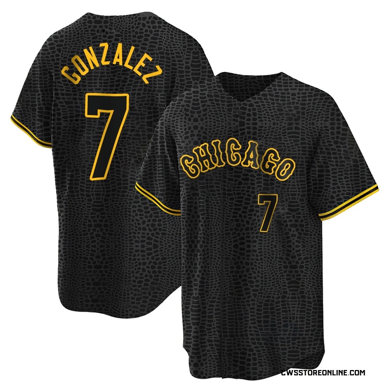 Youth Jacob Gonzalez Chicago Black Replica Snake Skin City Baseball Jersey (Unsigned No Brands/Logos)