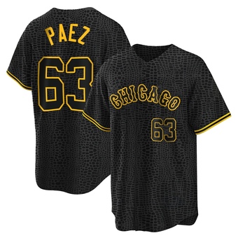 Youth Jedixson Paez Chicago Black Replica Snake Skin City Baseball Jersey (Unsigned No Brands/Logos)