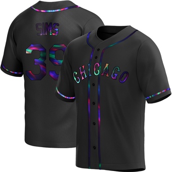 Youth Lucas Sims Chicago Black Holographic Replica Alternate Baseball Jersey (Unsigned No Brands/Logos)
