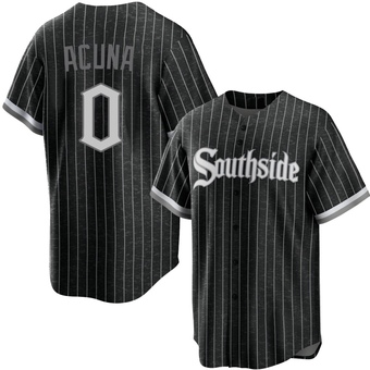 Youth Luisangel Acuna Chicago Black Replica 2021 City Connect Baseball Jersey (Unsigned No Brands/Logos)