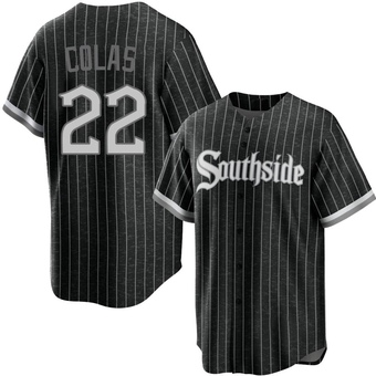 Youth Oscar Colas Chicago Black Replica 2021 City Connect Baseball Jersey (Unsigned No Brands/Logos)