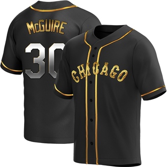 Youth Reese McGuire Chicago Black Golden Replica Alternate Baseball Jersey (Unsigned No Brands/Logos)